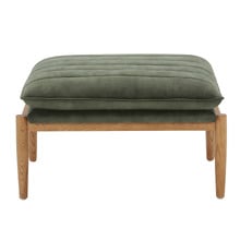 Olive Green Aldric Velvet Ottoman